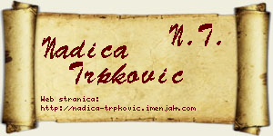 Nadica Trpković vizit kartica